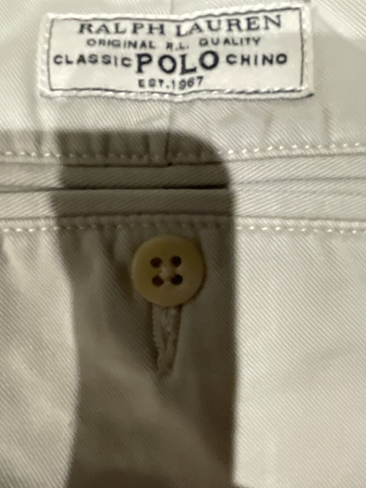 VTG Ralph Lauren Polo Pants Mens 38x32 Fits (36x30) Beige Khaki Prospect Chino - Thumbnail 5