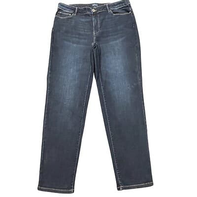 J Jill Jeans Womens 16R Blue Boyfriend Straight Leg Ankle Mid Rise Stretch Denim