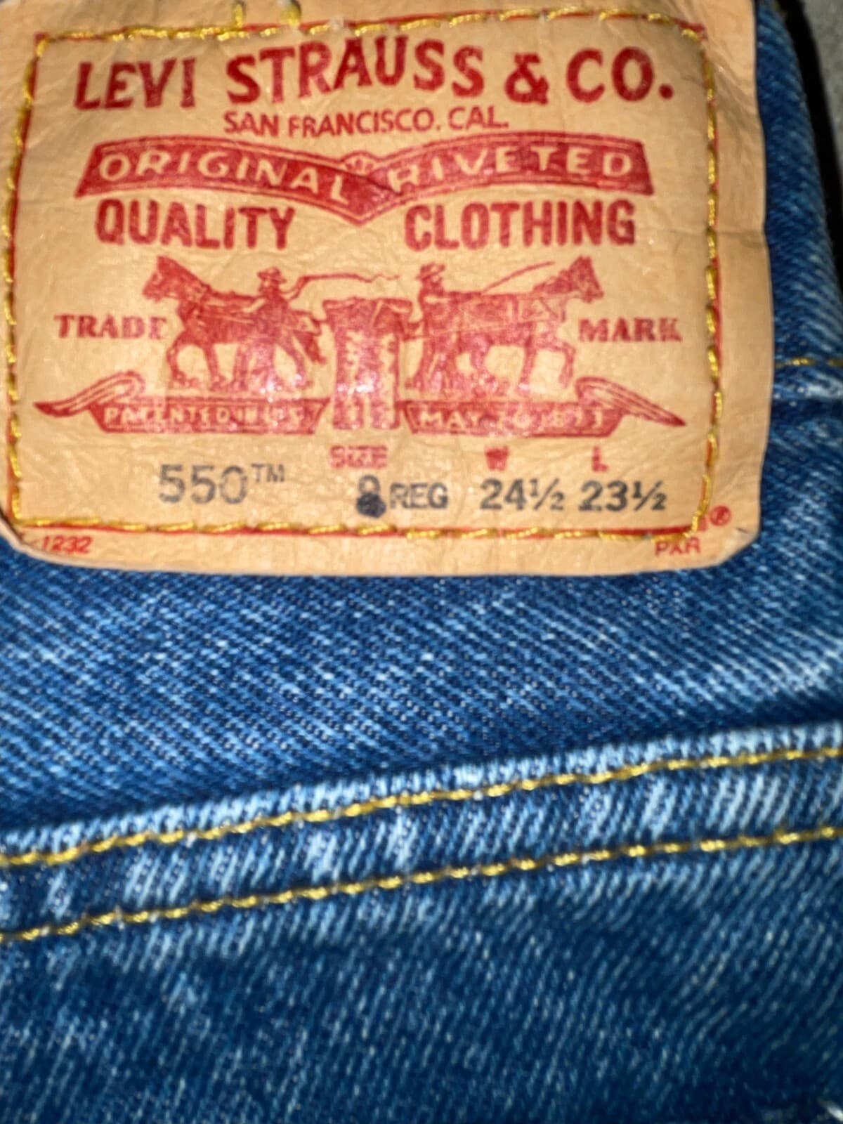 Vintage Levis 550 Jeans Kids Size 8 Relaxed Fit Denim Red Tab Pants 90s Retro - Thumbnail 7