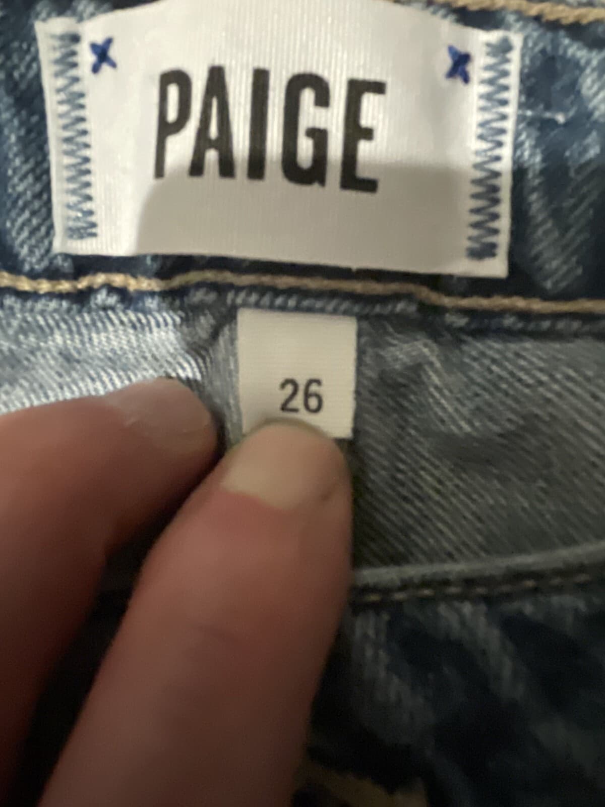 PAIGE PORTER MIDRISE RELAXED STRAIGHT JEANS BETHANY PATCH Sz 26 Fits 29.5x28 - Thumbnail 6