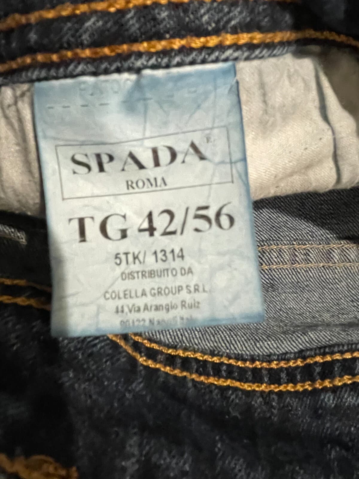 Spada Roma Dark Wash 5 Pocket Denim Jeans 39x32 Straight Fit - Thumbnail 6