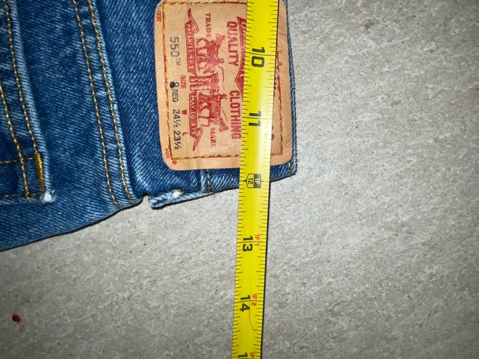 Vintage Levis 550 Jeans Kids Size 8 Relaxed Fit Denim Red Tab Pants 90s Retro - Thumbnail 3