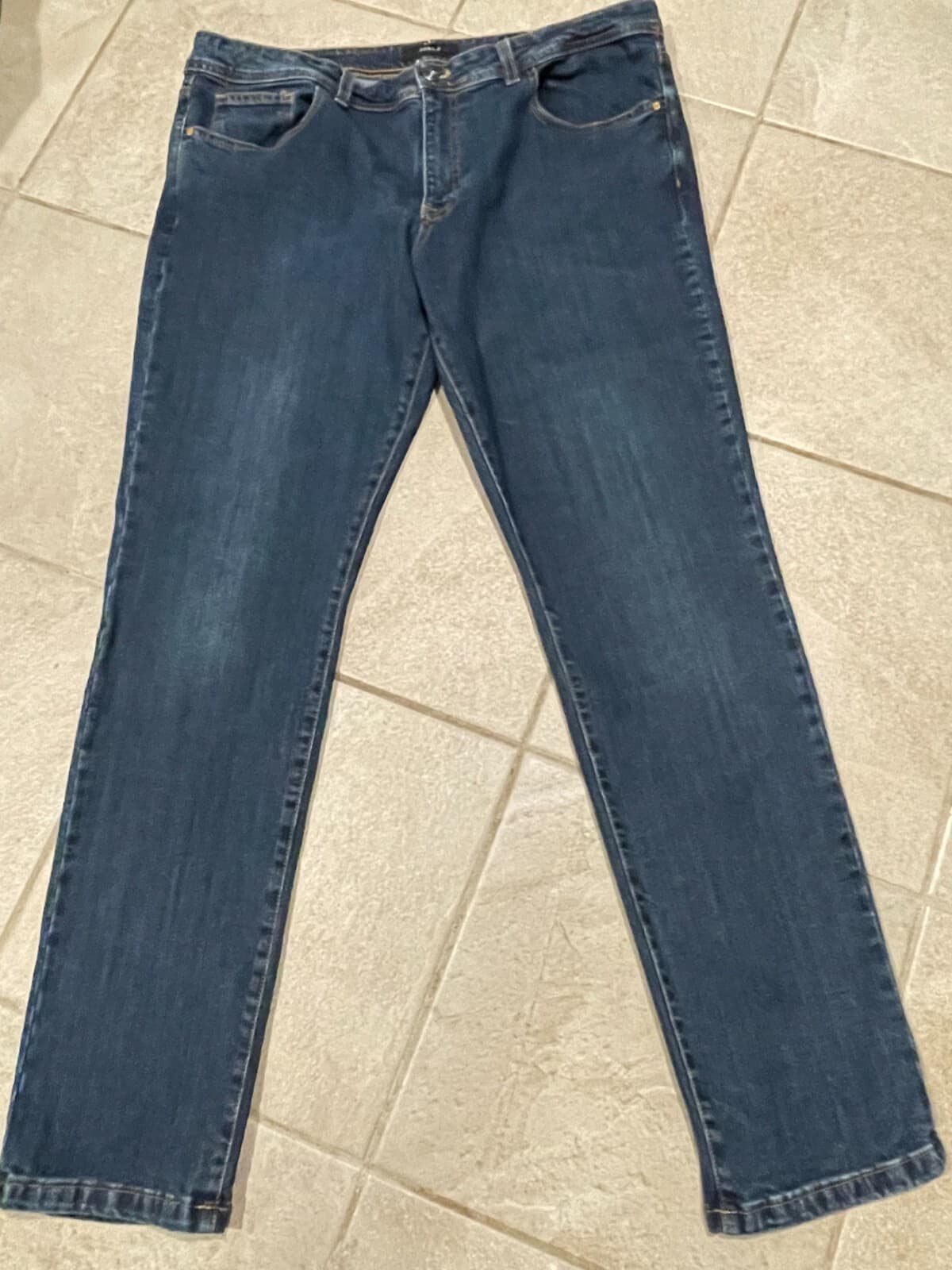 Spada Roma Dark Wash 5 Pocket Denim Jeans 39x32 Straight Fit - Thumbnail 2