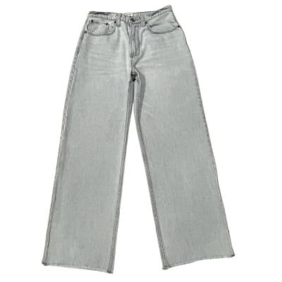 Abercrombie Fitch The Loose High Rise Raw Hem Womens 28/6s Blue Relaxed Casual