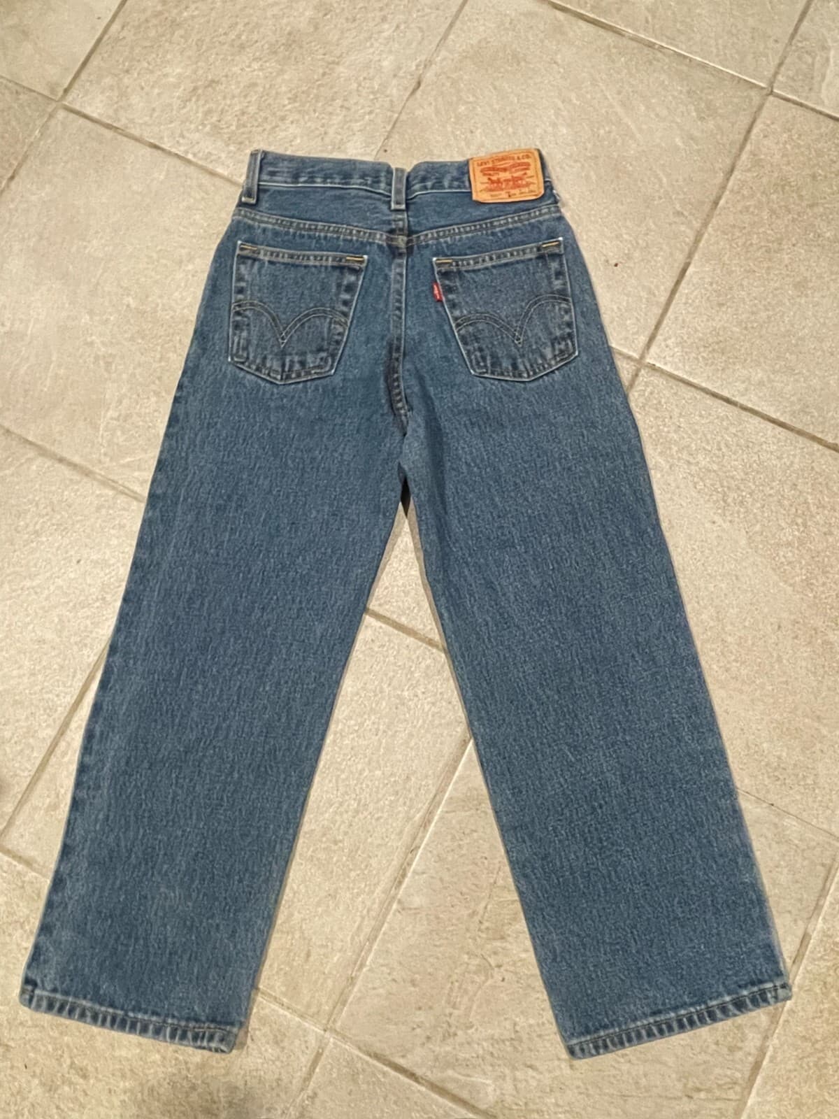 Vintage Levis 550 Jeans Kids Size 8 Relaxed Fit Denim Red Tab Pants 90s Retro - Thumbnail 2