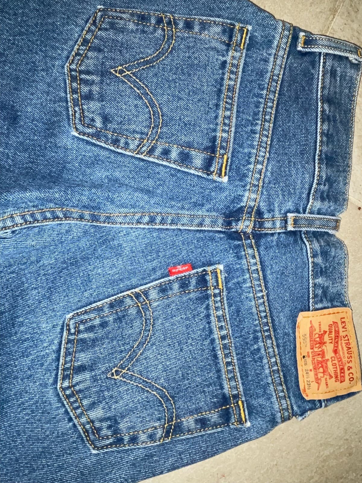 Vintage Levis 550 Jeans Kids Size 8 Relaxed Fit Denim Red Tab Pants 90s Retro - Thumbnail 8