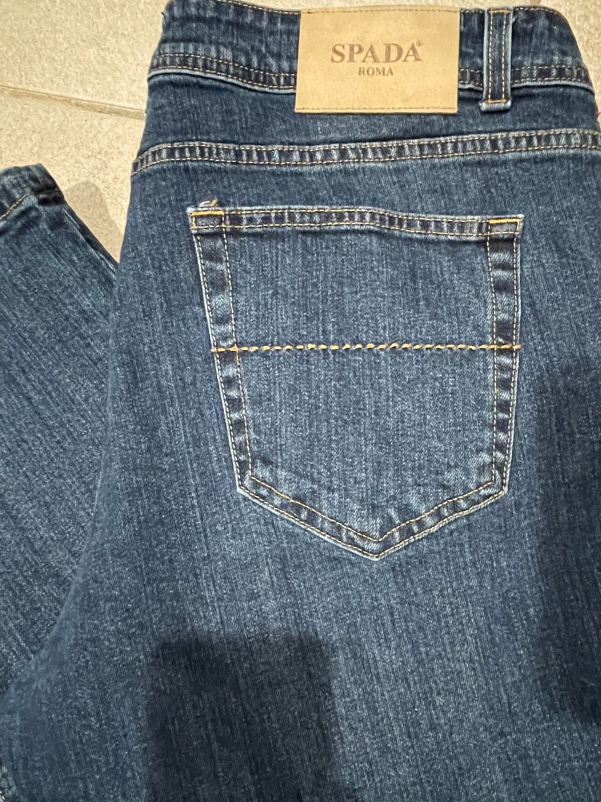 Spada Roma Dark Wash 5 Pocket Denim Jeans 39x32 Straight Fit