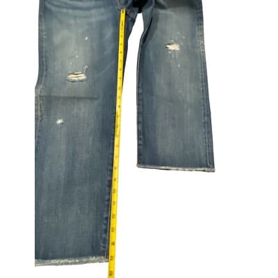 Vince Jeans Women 26 Union Slouch Distressed Crop High Rise Straight Selvedge - Thumbnail 6