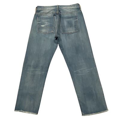 Vince Jeans Women 26 Union Slouch Distressed Crop High Rise Straight Selvedge - Thumbnail 3