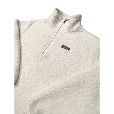 Patagonia Womens Cream High-Pile Fleece Full-Zip Jacket S 100% Recycled Polyeste