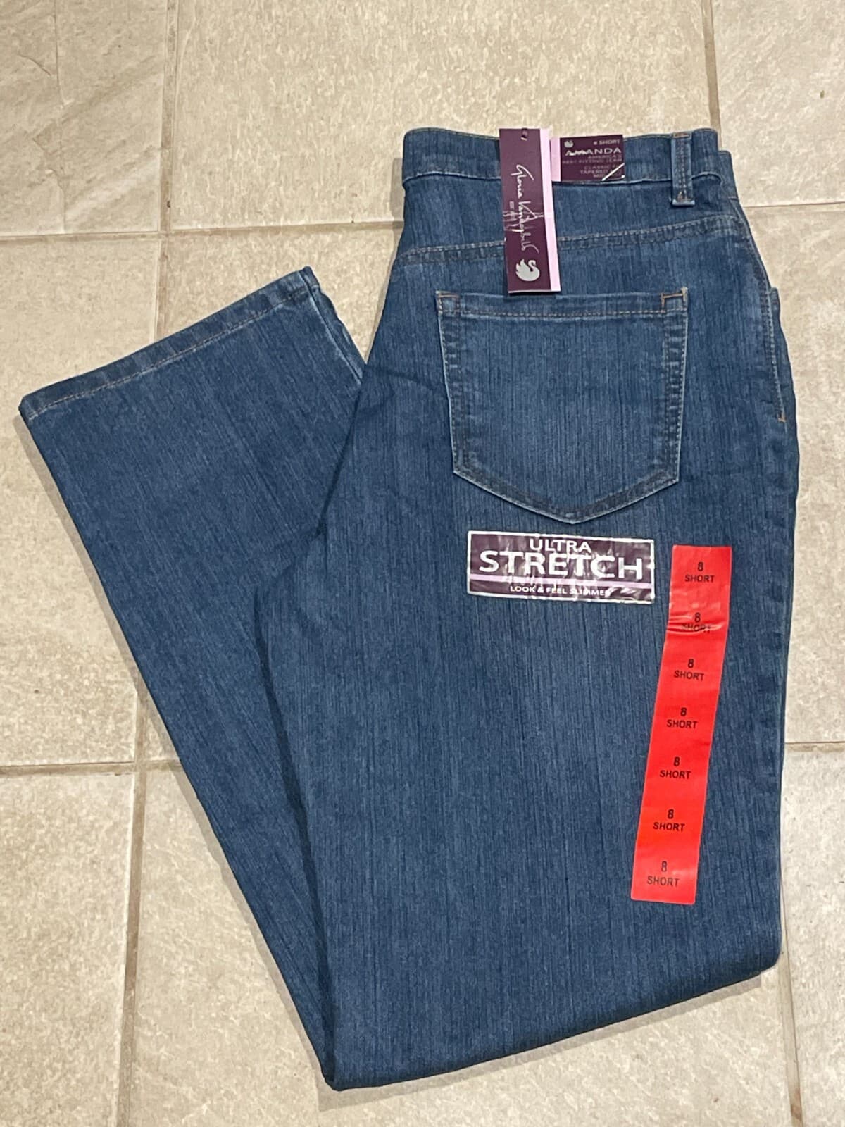 Gloria Vanderbilt 8 Short Amanda Classic Fit Tapered Leg Mid-Rise Jean Boardwalk