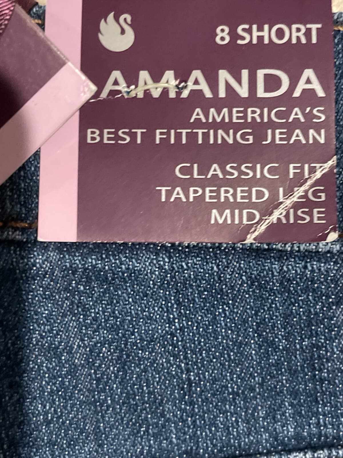Gloria Vanderbilt 8 Short Amanda Classic Fit Tapered Leg Mid-Rise Jean Boardwalk - Thumbnail 4