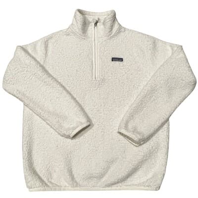 Patagonia Womens Cream High-Pile Fleece Full-Zip Jacket S 100% Recycled Polyeste - Thumbnail 2