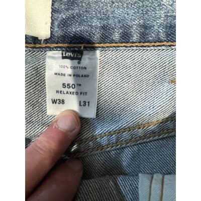 New Vintage Levis 550 Jeans Mens 38x31 Relaxed Fit Blue Medium Wash Y2K 2001 NWT - Thumbnail 6