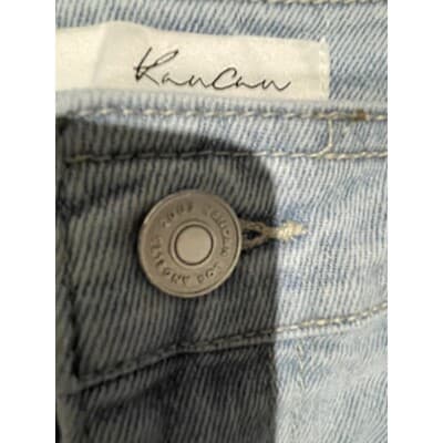 Kancan Jeans 11/29 Felicity High Rise Slim Straight Cargo Jeans Light Wash 34x27 - Thumbnail 6
