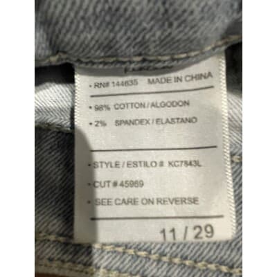 Kancan Jeans 11/29 Felicity High Rise Slim Straight Cargo Jeans Light Wash 34x27 - Thumbnail 5