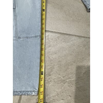 Kancan Jeans 11/29 Felicity High Rise Slim Straight Cargo Jeans Light Wash 34x27 - Thumbnail 4