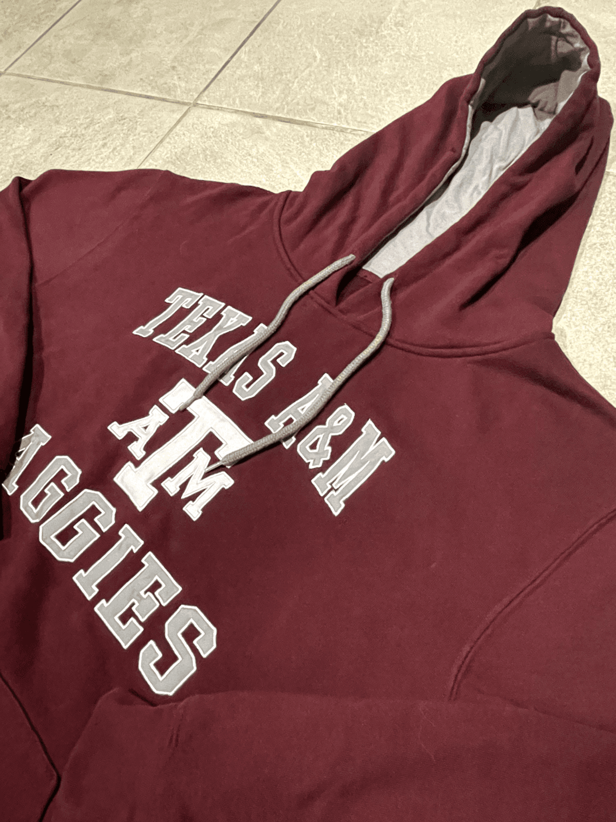 Texas A&M Aggies Hoodie Mens L Colosseum Maroon Long Sleeve Pullover Sweatshirt