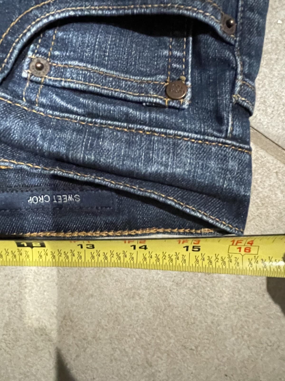 Lucky Brand Sweet Crop Jeans Womens Size 9/29 Blue Denim Straight 32x28 - Thumbnail 3