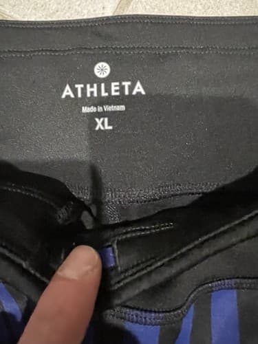 Red, White & Blue Striped Black Athleta Leggings Size XL - Thumbnail 7