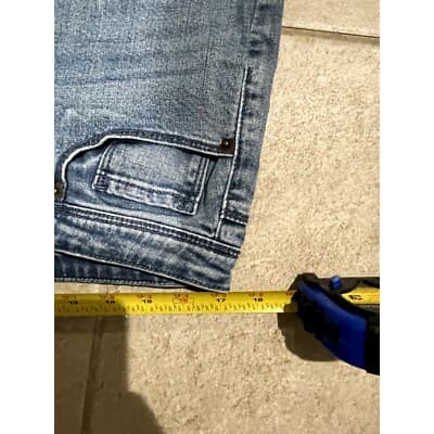 ModCloth Wide Leg Raw Hem Crop High Rise Flair Denim Jeans 34x24 Women's - Thumbnail 3