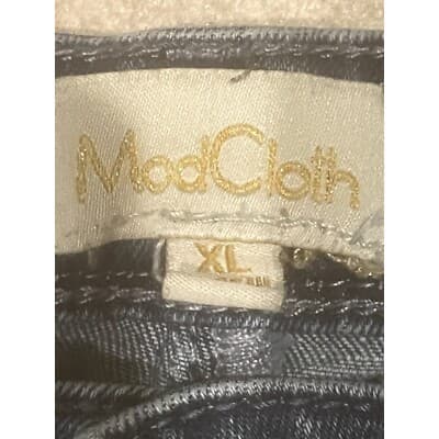 ModCloth Wide Leg Raw Hem Crop High Rise Flair Denim Jeans 34x24 Women's - Thumbnail 6