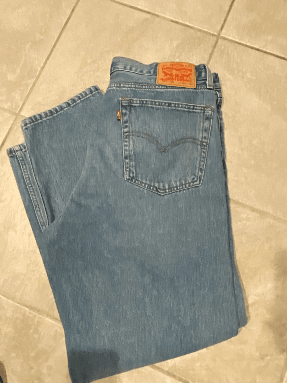 Levis 550 '92 Jeans Men's 37x31 Tag: 36x32 Blue Relaxed Taper Fit Denim Pants - Thumbnail 5