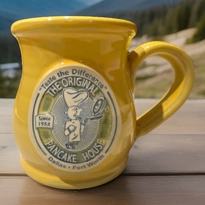 2019 Original Pancake House Mug Yellow Deneen Pottery Dallas Fort Worth