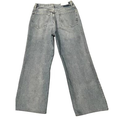 Re/Done Womens Jeans 70s Ultra High Rise Wide Leg 60s Fade Wash Button Fly 30 - Thumbnail 2