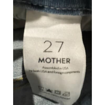 MOTHER 29 Blue Jeans Looker Ankle Fray 27 Distressed blue pants written in sand - Thumbnail 7