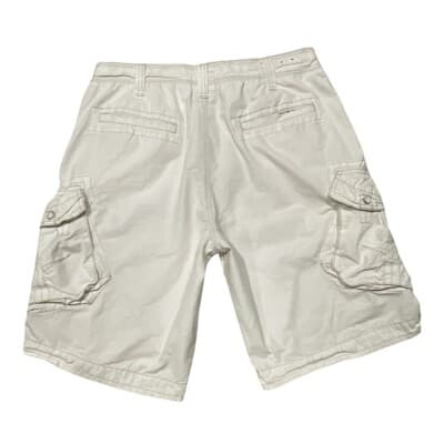 Men's Vintage Y2K Jet Lag Paratrooper White Cargo Shorts Size 38 - Thumbnail 2