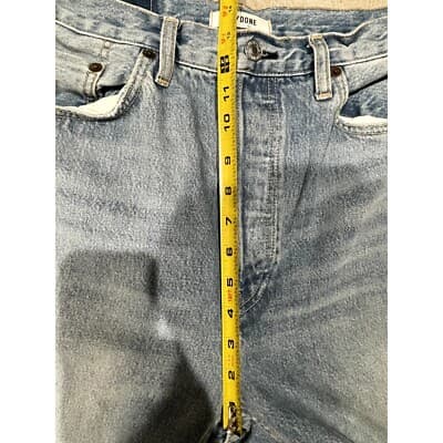 Re/Done Womens Jeans 70s Ultra High Rise Wide Leg 60s Fade Wash Button Fly 30 - Thumbnail 5