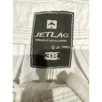 Men's Vintage Y2K Jet Lag Paratrooper White Cargo Shorts Size 38 - Thumbnail 5