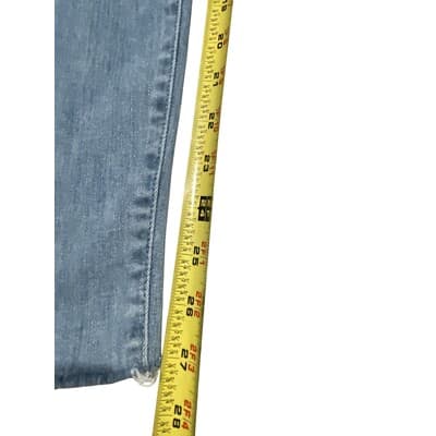 MOTHER 29 Blue Jeans Looker Ankle Fray 27 Distressed blue pants written in sand - Thumbnail 4
