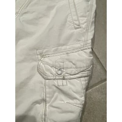 Men's Vintage Y2K Jet Lag Paratrooper White Cargo Shorts Size 38 - Thumbnail 6