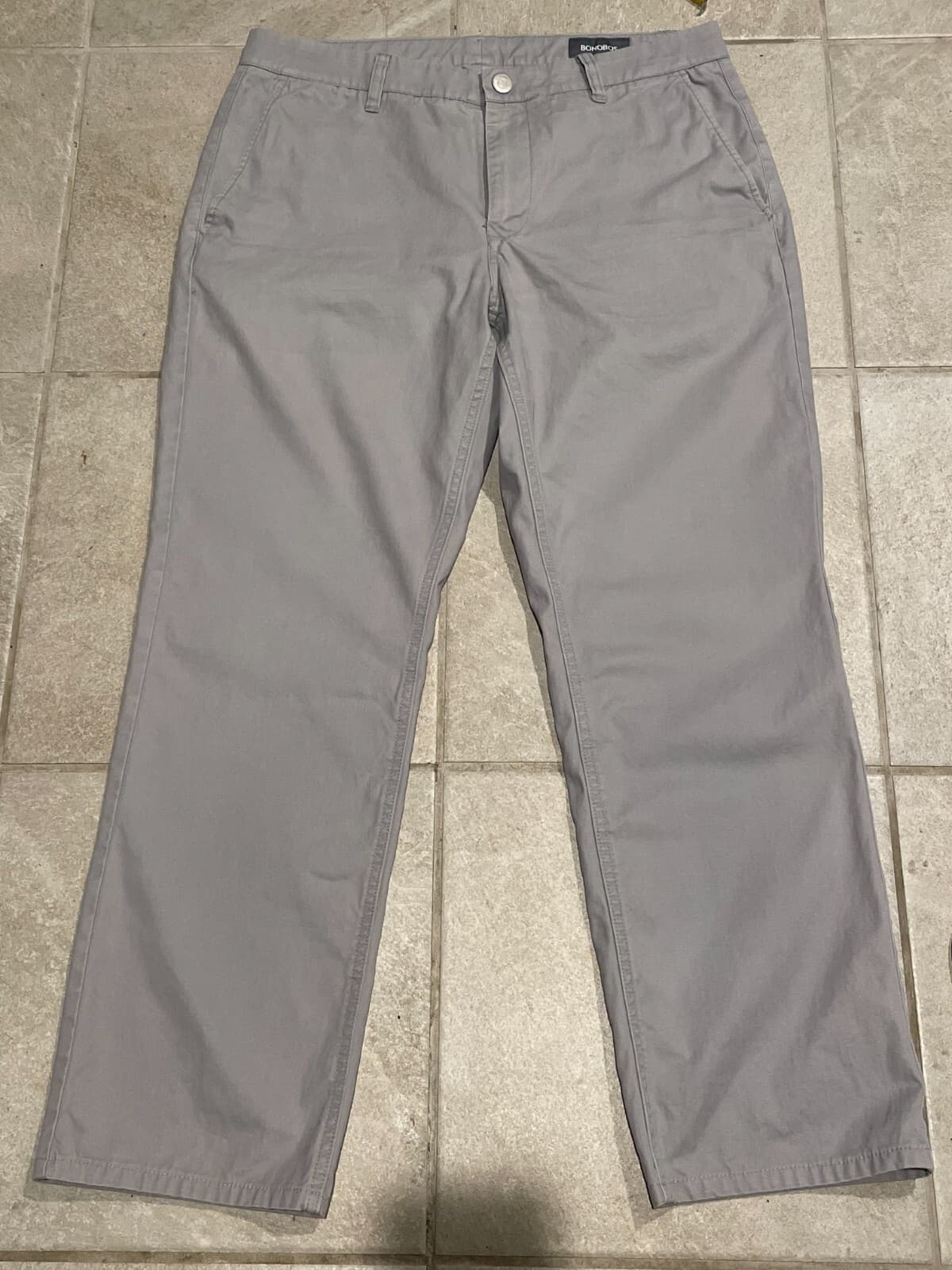 Bonobos Mens Light Gray Chino Dress Work Pants 33/30 Measured 34x28