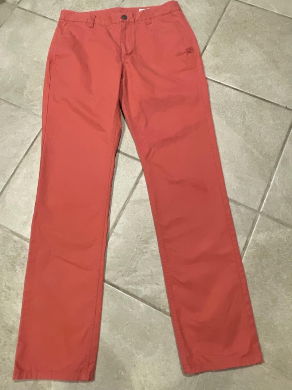 Bonobos Chino Pants Mens Size 32x33 Peach Pink Slim Staight Trousers Slacks