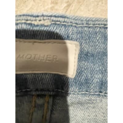 MOTHER 29 Blue Jeans Looker Ankle Fray 27 Distressed blue pants written in sand - Thumbnail 9