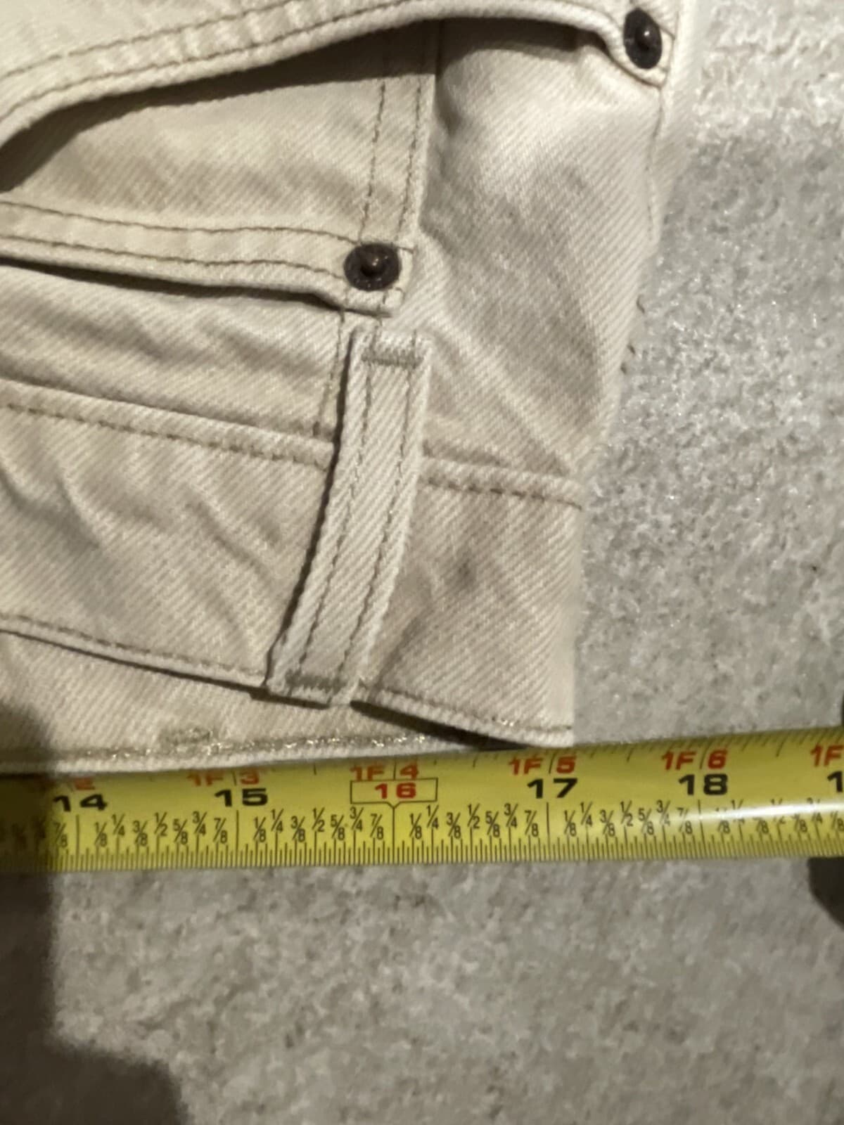 VTG LEVIS 550 Orange-Tab Jeans Tag 36x30 Fits 34x30 Beige 80s Rare Made In USA - Thumbnail 4