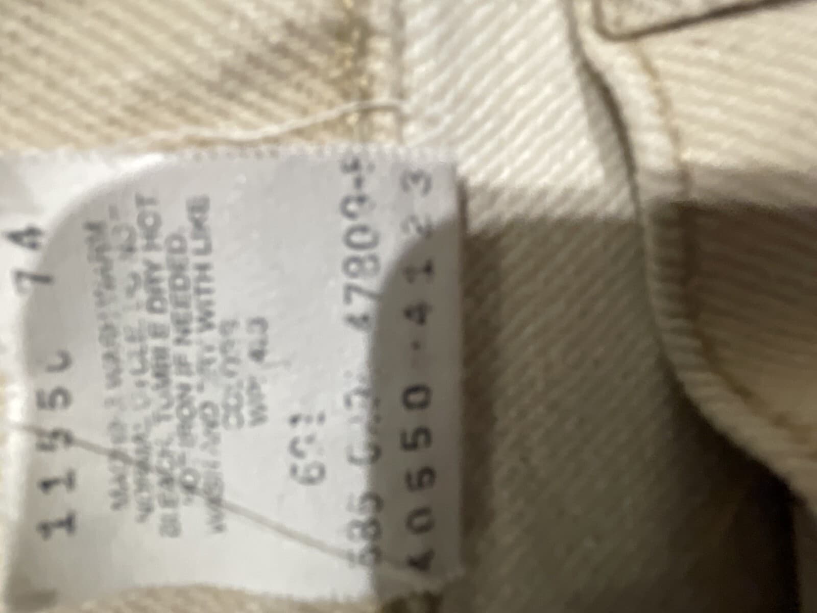 VTG LEVIS 550 Orange-Tab Jeans Tag 36x30 Fits 34x30 Beige 80s Rare Made In USA - Thumbnail 6