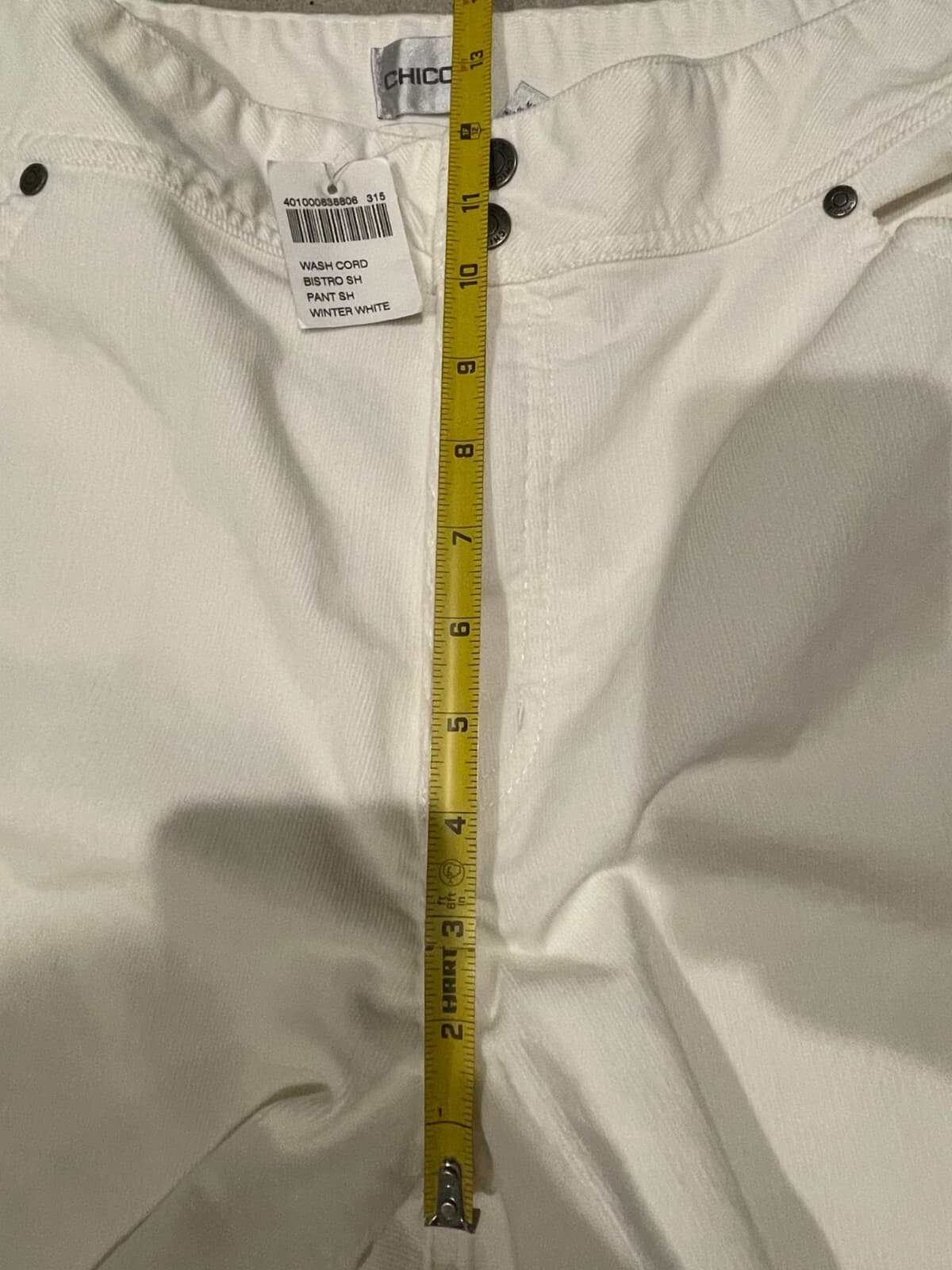 Chicos Pants Corduroy White Sz 3 High Rise Wide Leg 36x29 Measured Office - Thumbnail 4