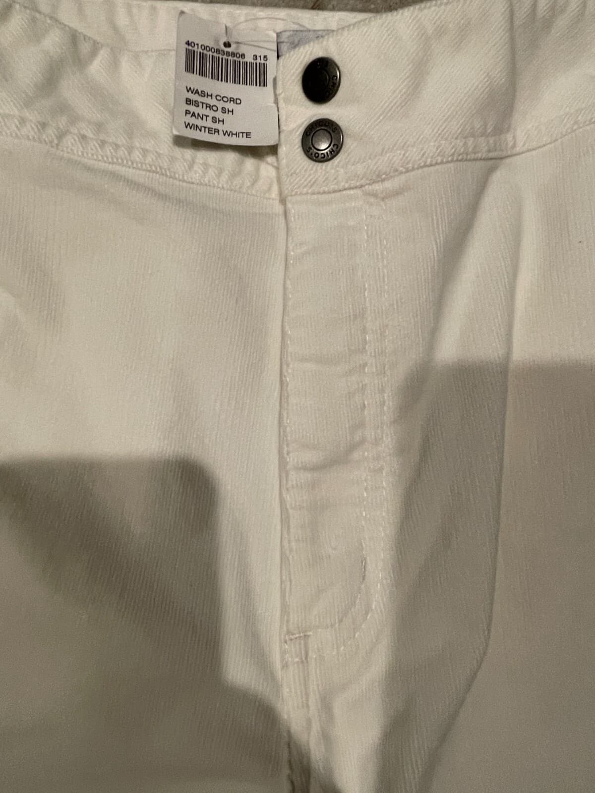 Chicos Pants Corduroy White Sz 3 High Rise Wide Leg 36x29 Measured Office - Thumbnail 7
