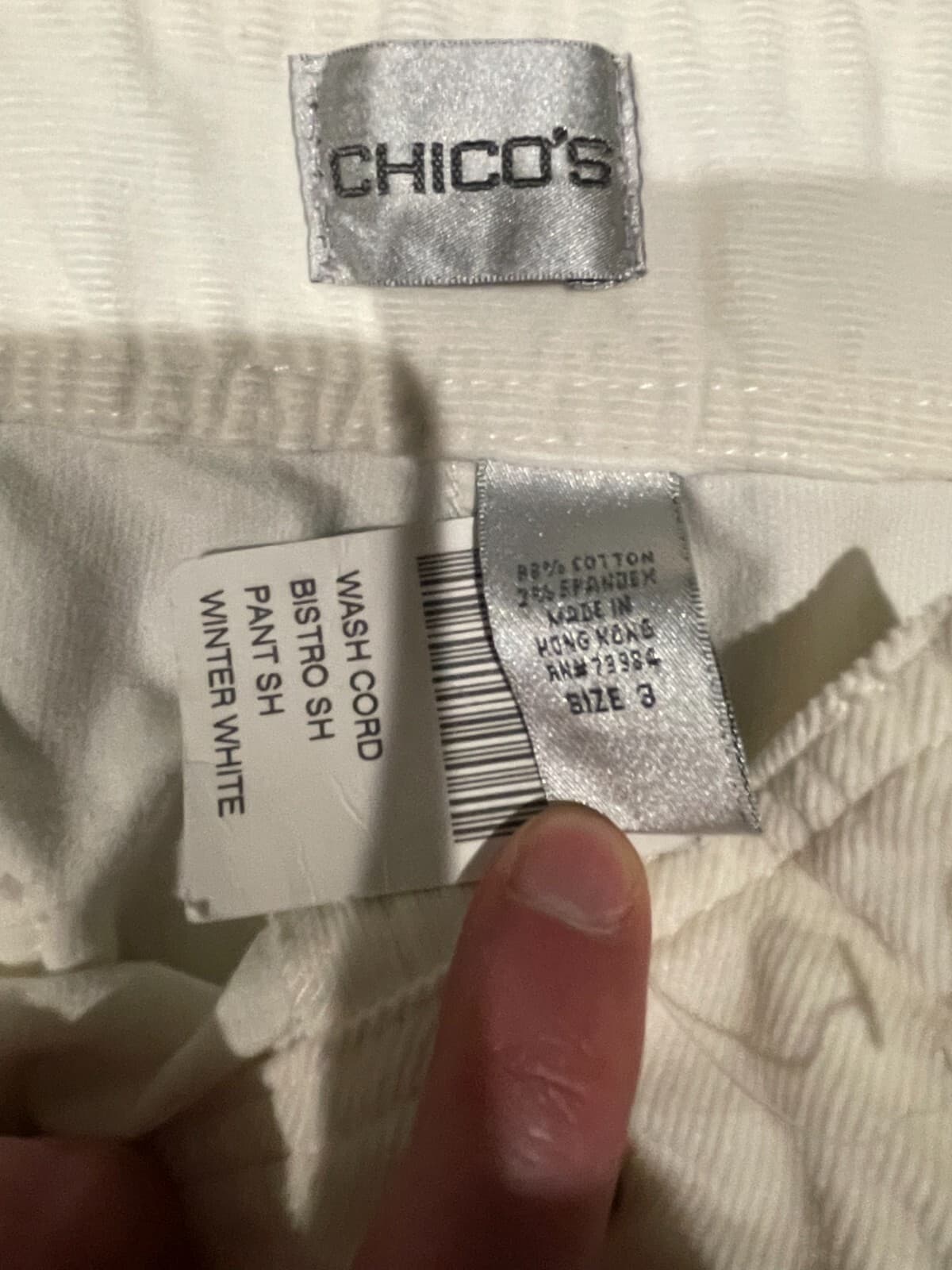 Chicos Pants Corduroy White Sz 3 High Rise Wide Leg 36x29 Measured Office - Thumbnail 6