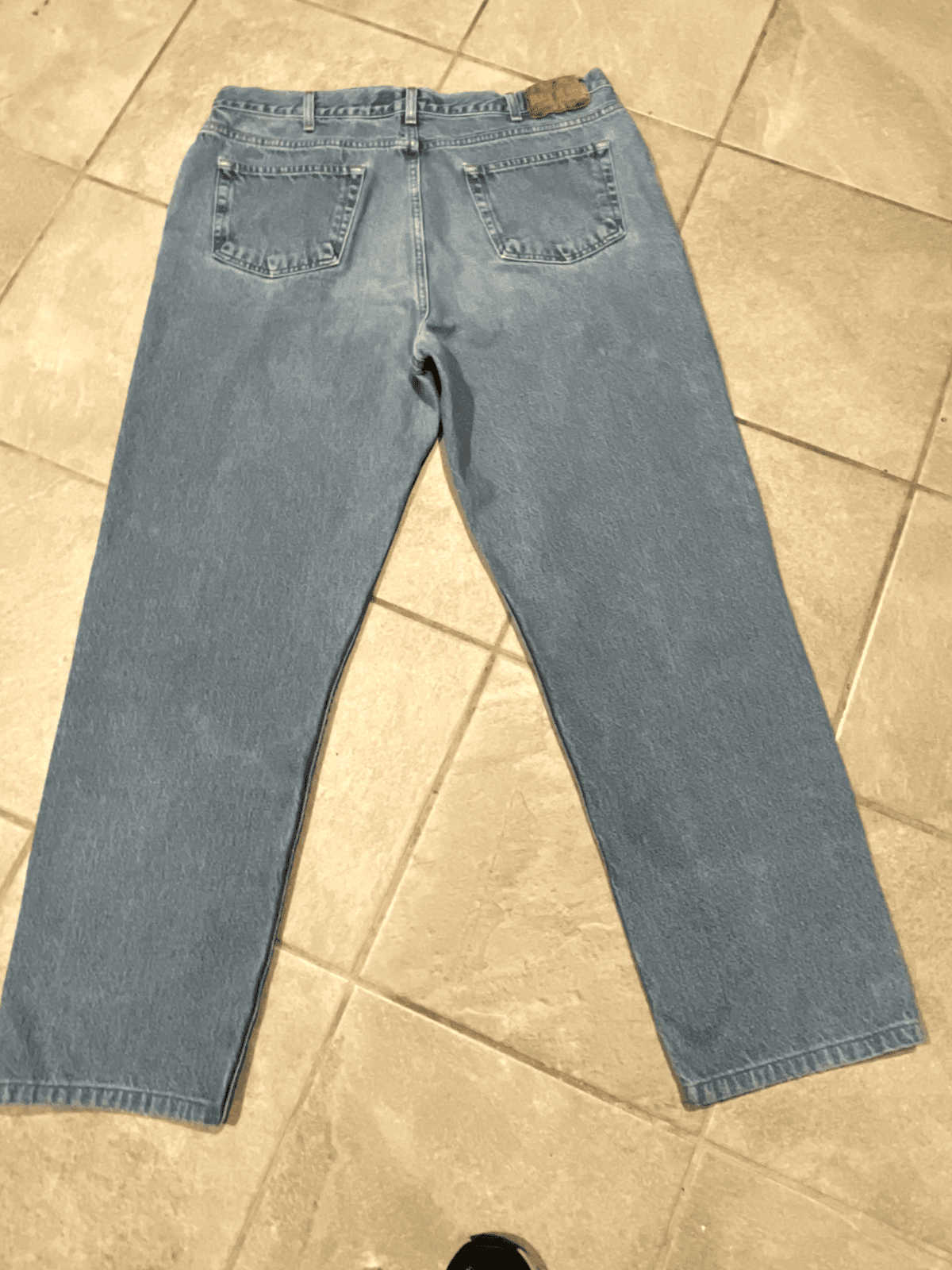 Vintage 90"s Old Navy Relaxed Fit 36x31 Light Blue Jeans Distressed Y2K Mens - Thumbnail 2
