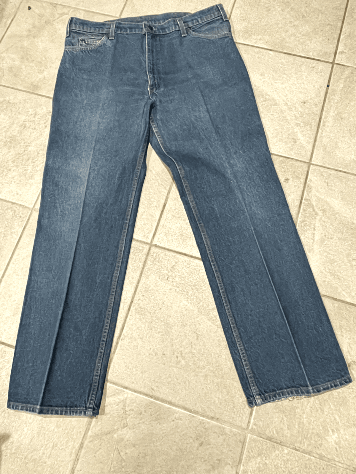 VINTAGE LEVI'S MENS LEATHER TAB DENIM JEANS, W40 L32, 43549-0217 FITS 38x32