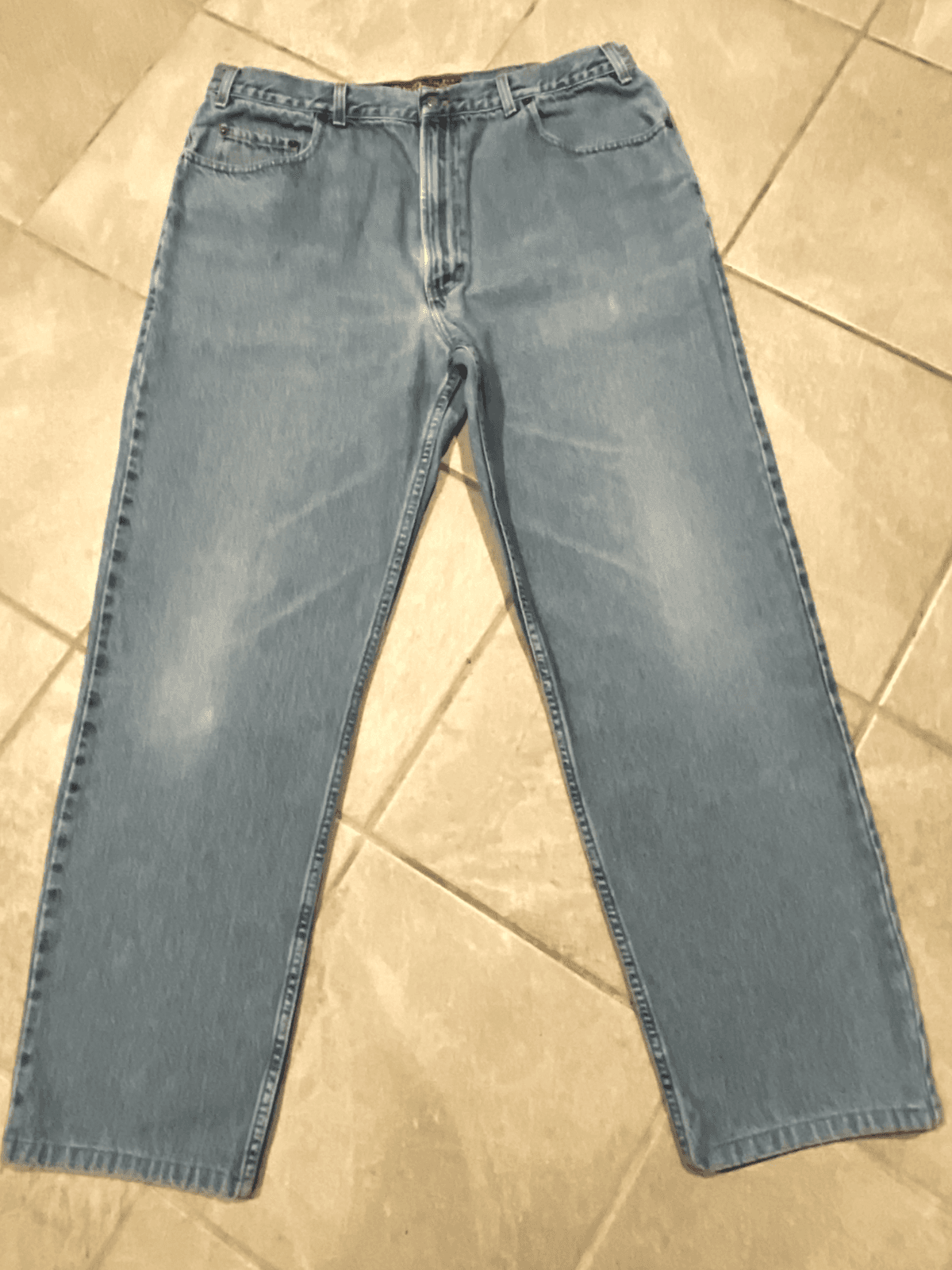 Vintage 90"s Old Navy Relaxed Fit 36x31 Light Blue Jeans Distressed Y2K Mens