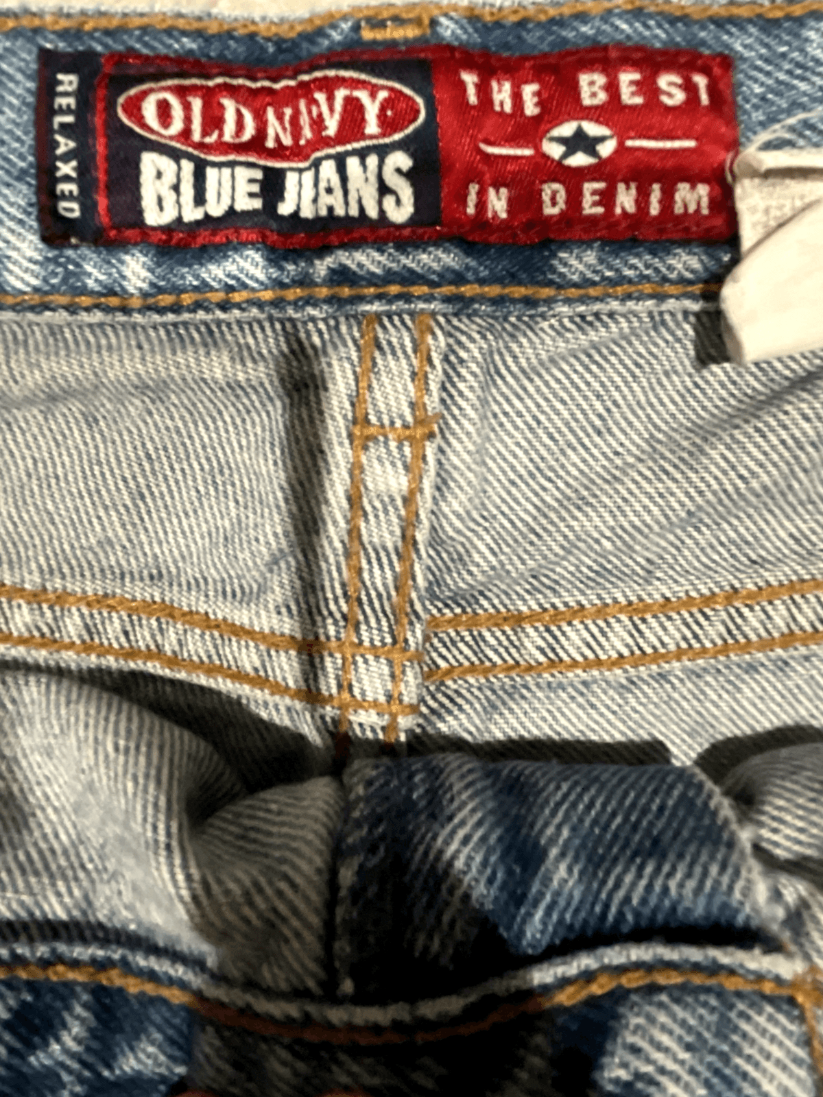 Vintage 90"s Old Navy Relaxed Fit 36x31 Light Blue Jeans Distressed Y2K Mens - Thumbnail 6