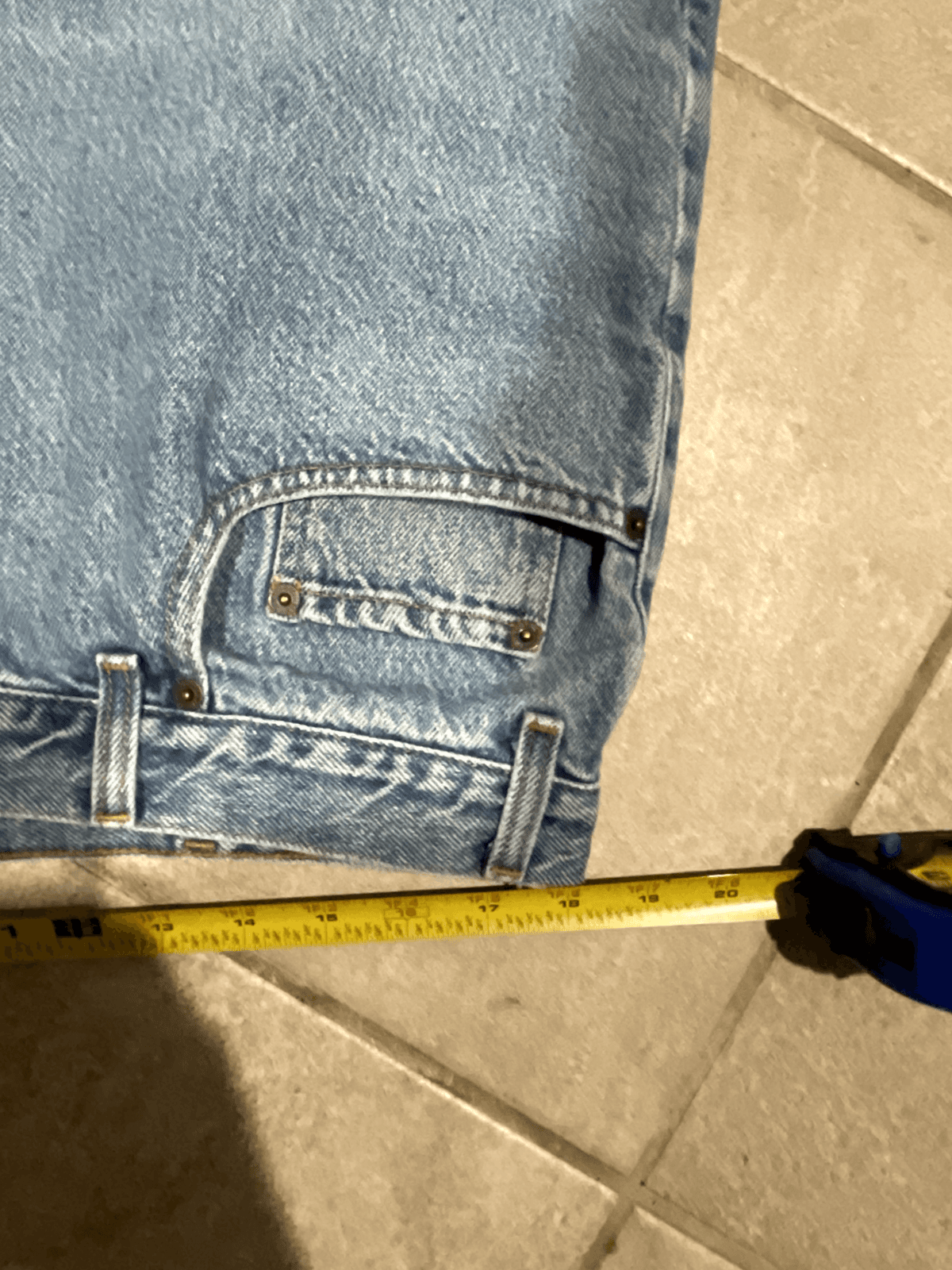 Vintage 90"s Old Navy Relaxed Fit 36x31 Light Blue Jeans Distressed Y2K Mens - Thumbnail 3