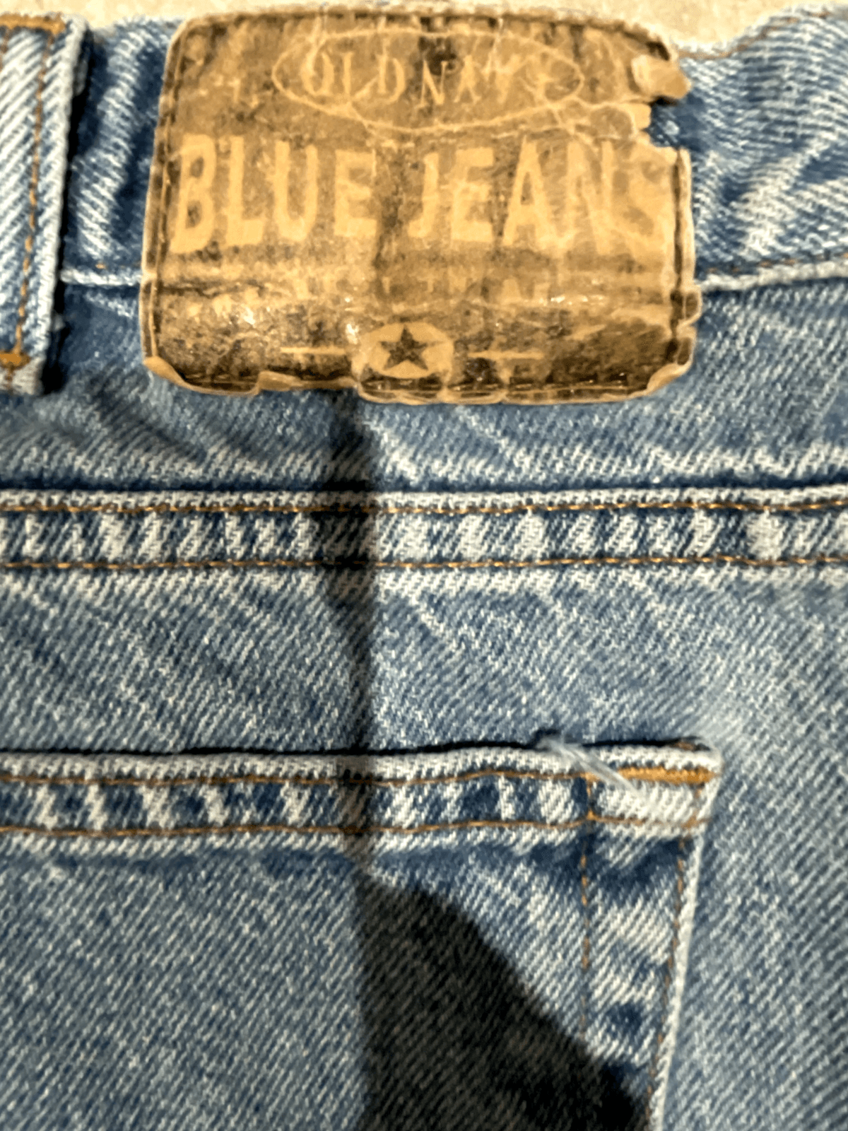 Vintage 90"s Old Navy Relaxed Fit 36x31 Light Blue Jeans Distressed Y2K Mens - Thumbnail 5