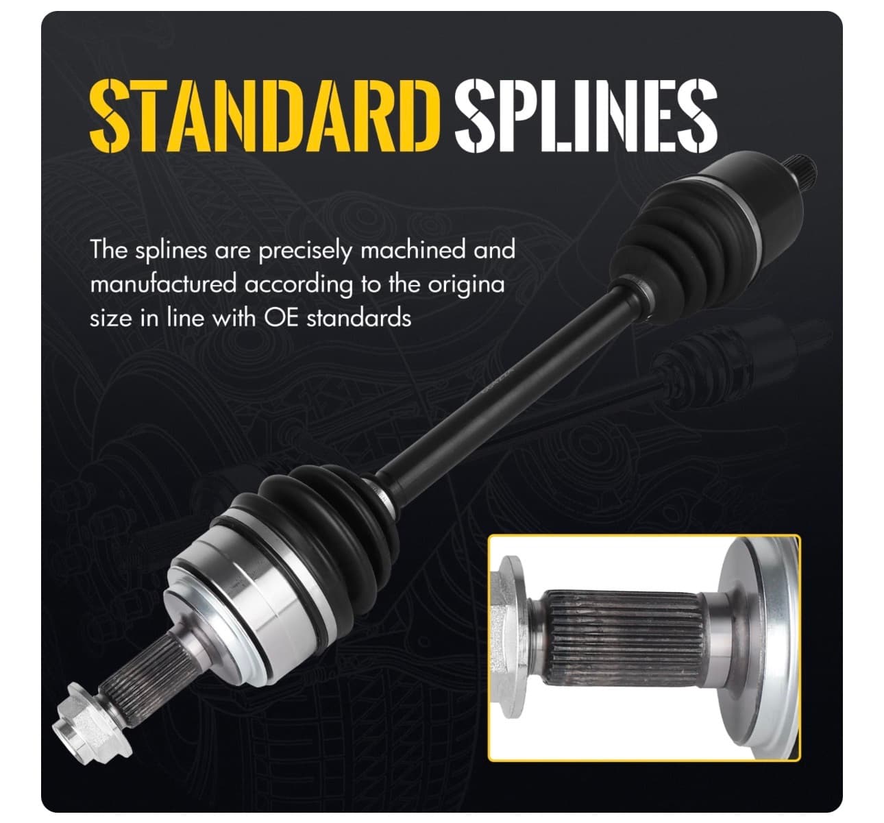 KUSATEC CV Axle Shaft Assembly Compatible with Honda Odyssey 2005-2006, Front Left side, Replace# 66-4224 - Thumbnail 3